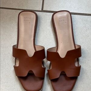 a new day Brown Slide Sandals